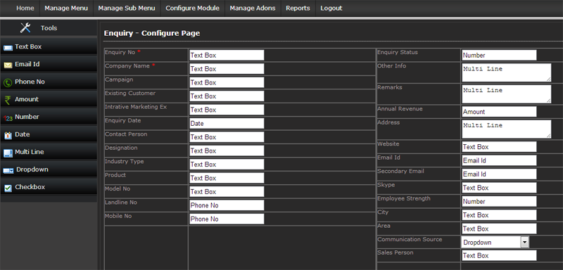 Manufacturing Management - Customize Page